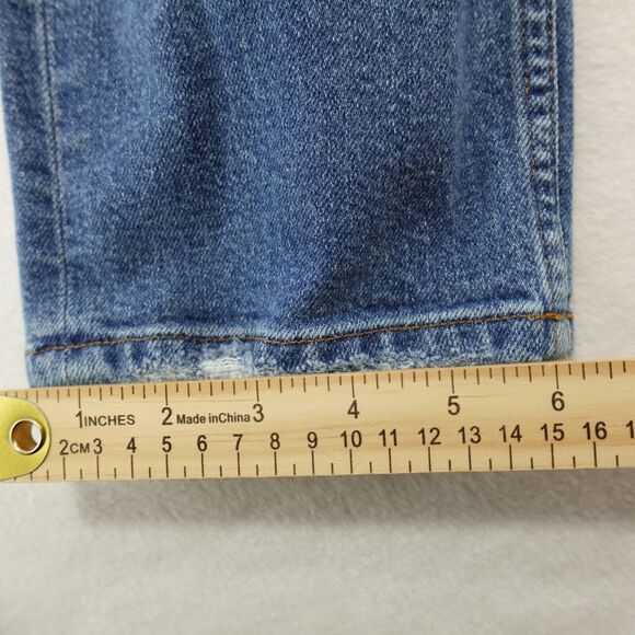 AYR The Yes Yes Yes Jeans Women's 29x26 Blue Denim High Rise Straight Crop Fray - Picture 12 of 16